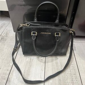 MICHAEL Michael Kors Black Leather Selma Satchel